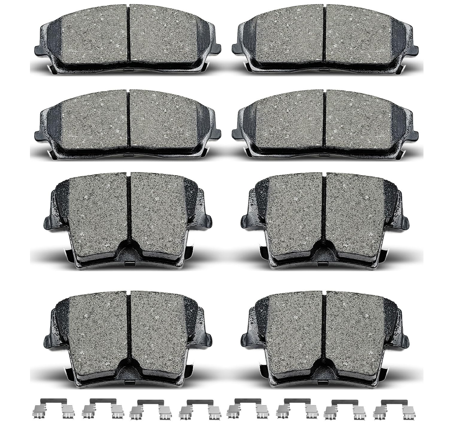 Photo 1 of D1056 D1057 8pcs Ceramic Front Rear Brake Pads Set With Clips Fit For 2005-2020 Chrysler 300,For 2009-2018 Dodge Challenger,For 2006-2017 Dodge Charger,For 2005-2008 Magnum