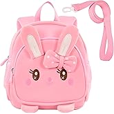 Lifelix Toddler Backpacks for Boys Girls 2-4 Cute 3D Kids Bunny Schoolbag with Baby Leash for Small Preschool Kindergarten Bag (Pink Bunny)
