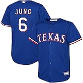 OuterStuff Josh Jung Texas Rangers MLB Kids Youth 8-20 Blue Alternate Player Jersey