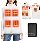 KSFJZF Women Heated Vest with 10000mAh Power Bank - Sleeveless Heating Vest for Women, 8 Fast-Heating Zones