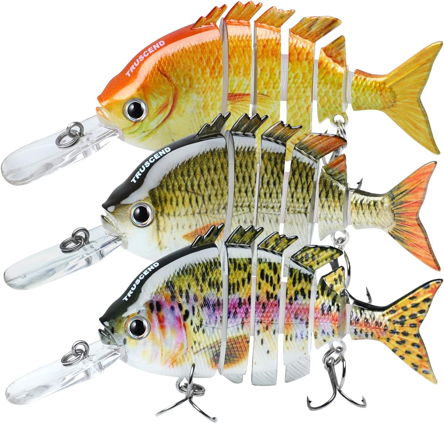 TRUSCEND Fishing Lures for Bass 3.9" 10cm Multi Jointed Swimbaits Slow