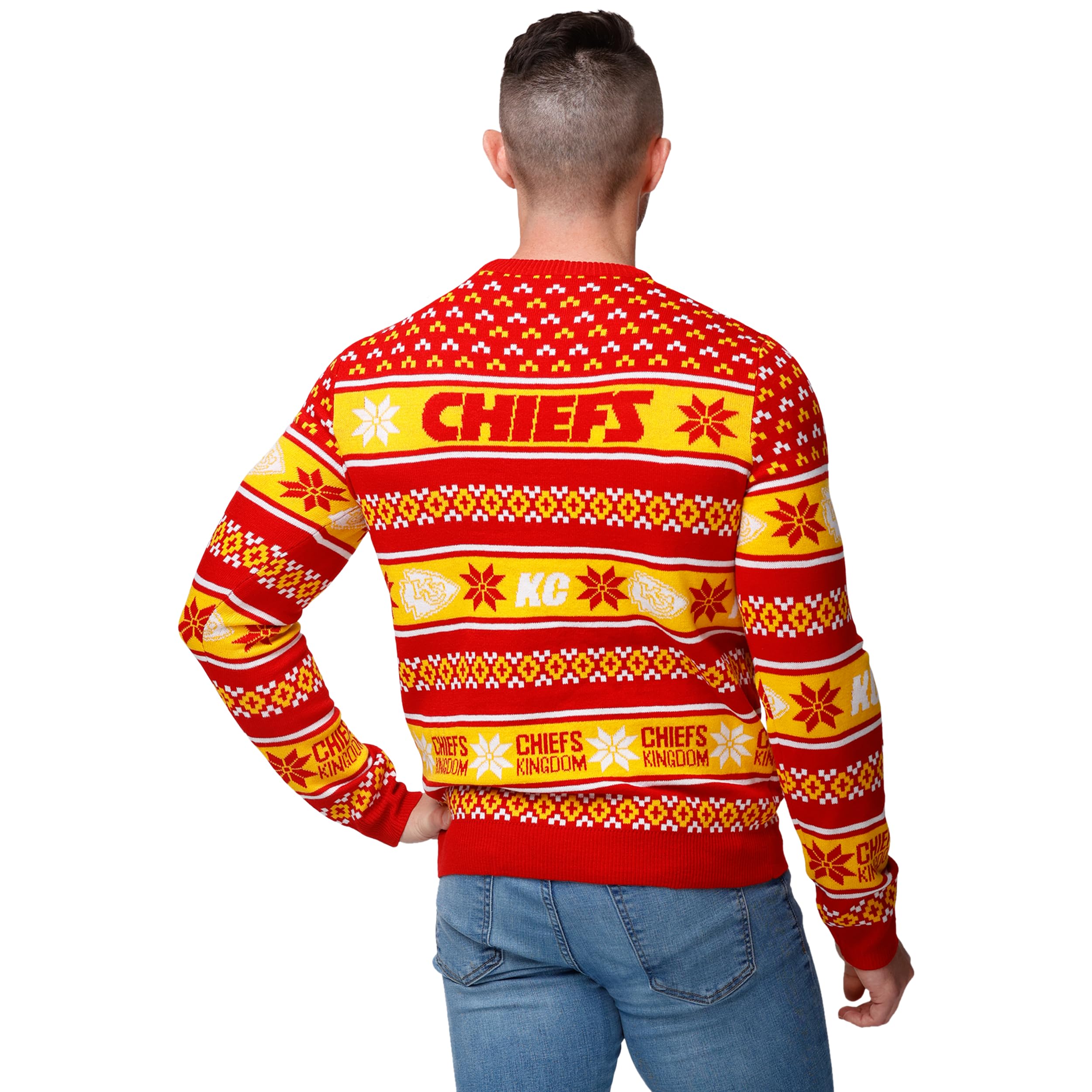 FOCO Standard NFL Big Logo Ugly Sweater, Team Color