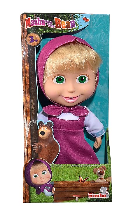 Simba 109306372 - Mascha und der Bär - Mascha Weichkörperpuppe 23 cm