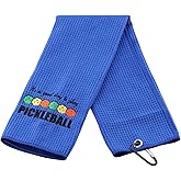 ZJXHPO Embroidered Pickleball Towel It's a Good Day to Play Pickleball Towel with Clip Pickleball Lover Player Gift Microfiber Pickleball Team Towel (Good Day Pickleball)