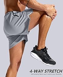 Pudolla Men's Workout Running Shorts with Zipper