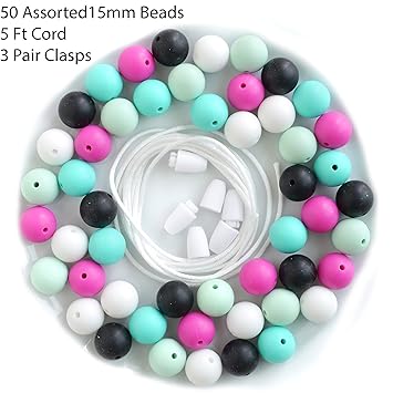 rubber teething beads