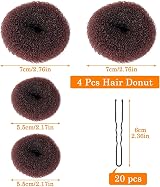 Sularpek Brown Hair Donut Bun Maker Set with Hair Pins & Ties for Women Girls view 2