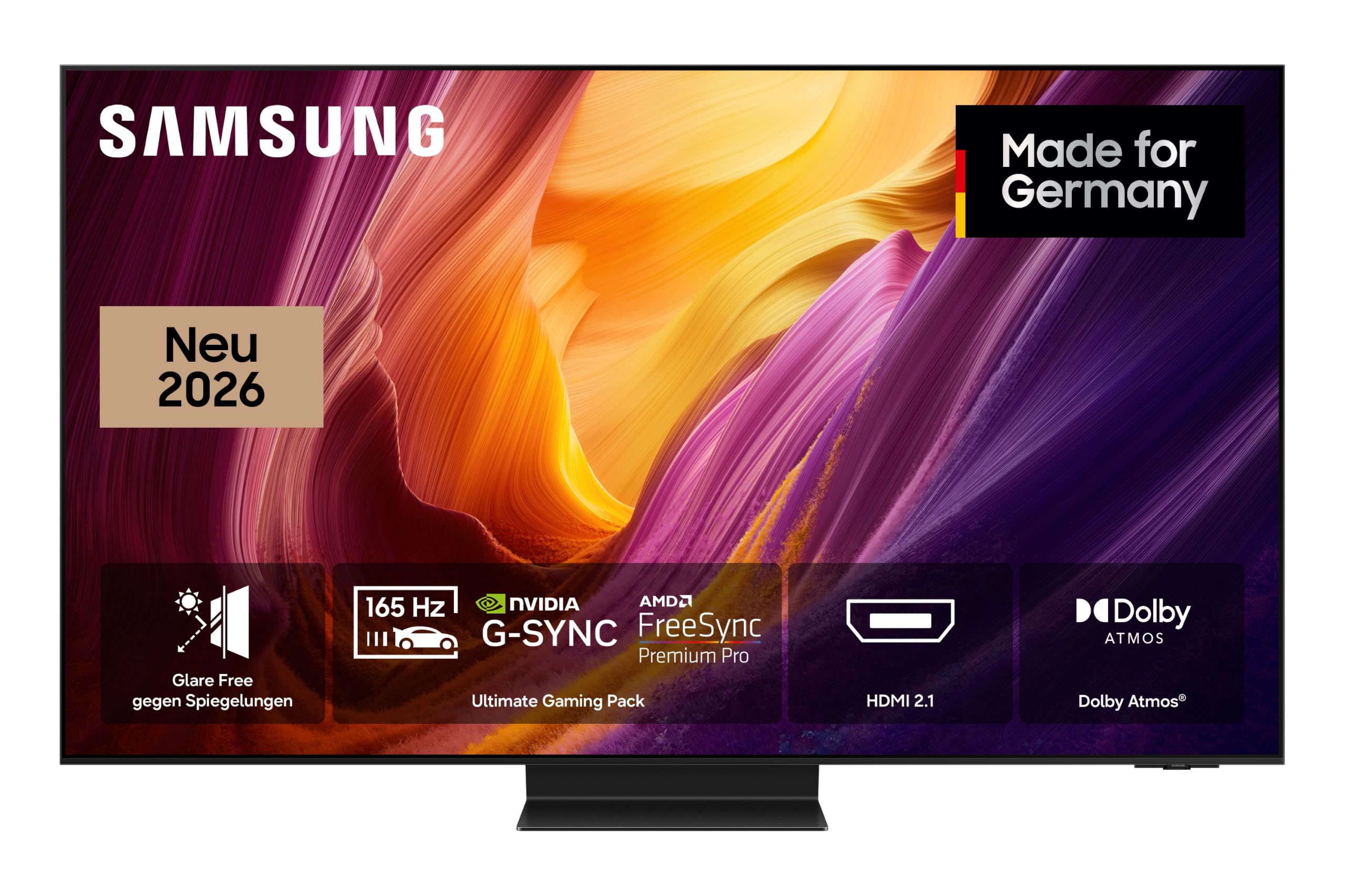 Samsung OLED S95H 4K 77 Zoll (195 cm), UHD Fernseher, Antireflexion mit Glare Free, OLED HDR pro, Ultimate Gaming Pack (NVIDIA G-SYNC & AMD FreeSync Pro) mit 165Hz, HDMI 2.1, Dolby Atmos, Smart AI TV
