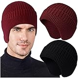 2pcs Winter Beanies with Ear Flaps for Men