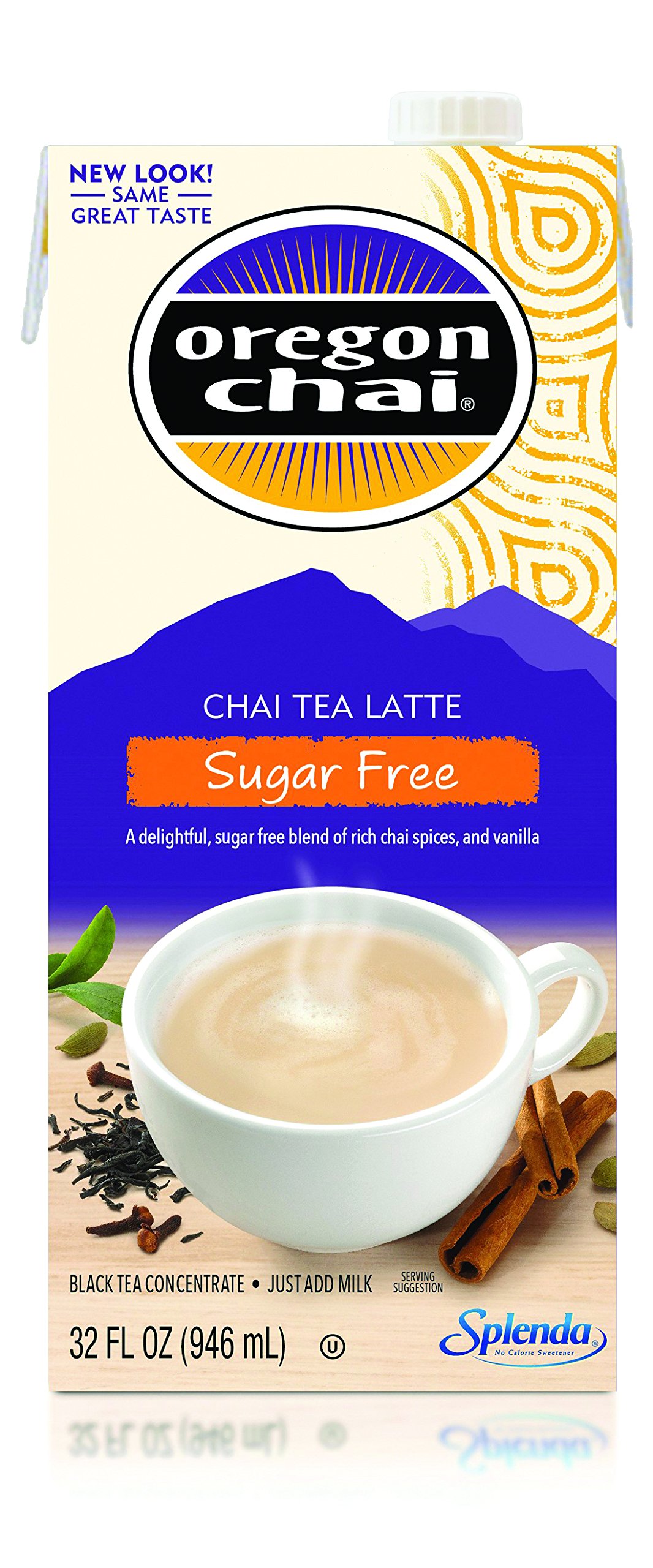 Oregon Chai Sugar Free Chai Tea Latte Concentrate 32Ounce Boxes (Pack