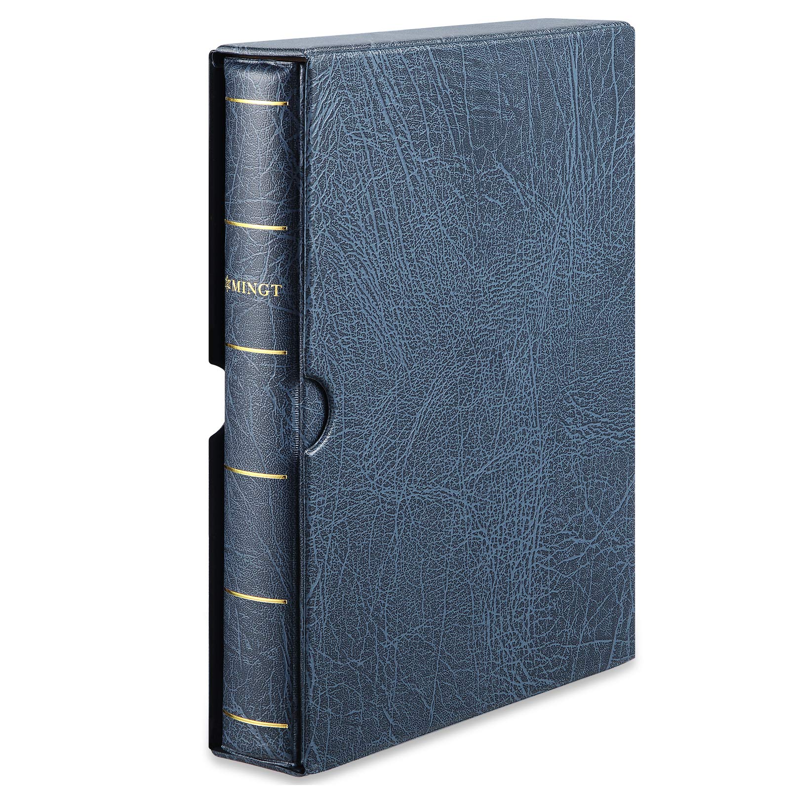 Photo 1 of MUDOR 4 Ring Classic Binder,Empty Albums Stockbook for Stamps, Documents, Coins, Banknotes(Blue)