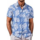 COOFANDY Mens Hawaiian Shirt Short Sleeve Button Down Shirt Tropical Summer Beach Shirt