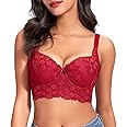 FallSweet Push Up Bras for Women Corset Top Bustier Padded Underwire Bra Add One Cup