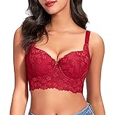 FallSweet Push Up Bras for Women Corset Top Bustier Padded Underwire Bra Add One Cup