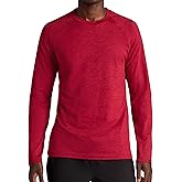 Gaiam Mens Power Long Sleeve Crewneck Top, Standard Fit, Stretch Heavyweight Fleece Material