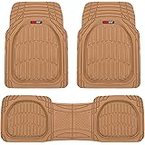 Motor Trend 923-BG Beige FlexTough Contour Liners-Deep Dish Heavy Duty Rubber Floor Mats for Car SUV Truck & Van-All Weather 