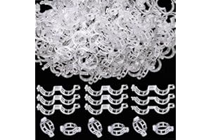 7QUEEN Plant Support Clips -150PK, White Tomato Clips for String Trellis, Grape Vine Clips for Garden Netting Climbing Plants, Secured Plastic Plant Clips