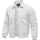 TACVASEN Men's Bomber Jacket Thick Quilted Jackets Zip Up Water Repellent Windproof Winter Warm Coat with 6 Pockets