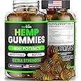Hemp Gummies - Extra Strength for Peace & Relaxation - Infused with Pure Hemp Oil, Ashwagandha, L-Theanine - Tasty Relaxation Supplement - Natural Relief - 90 Ct - Made in USA - Green Apple Flavor