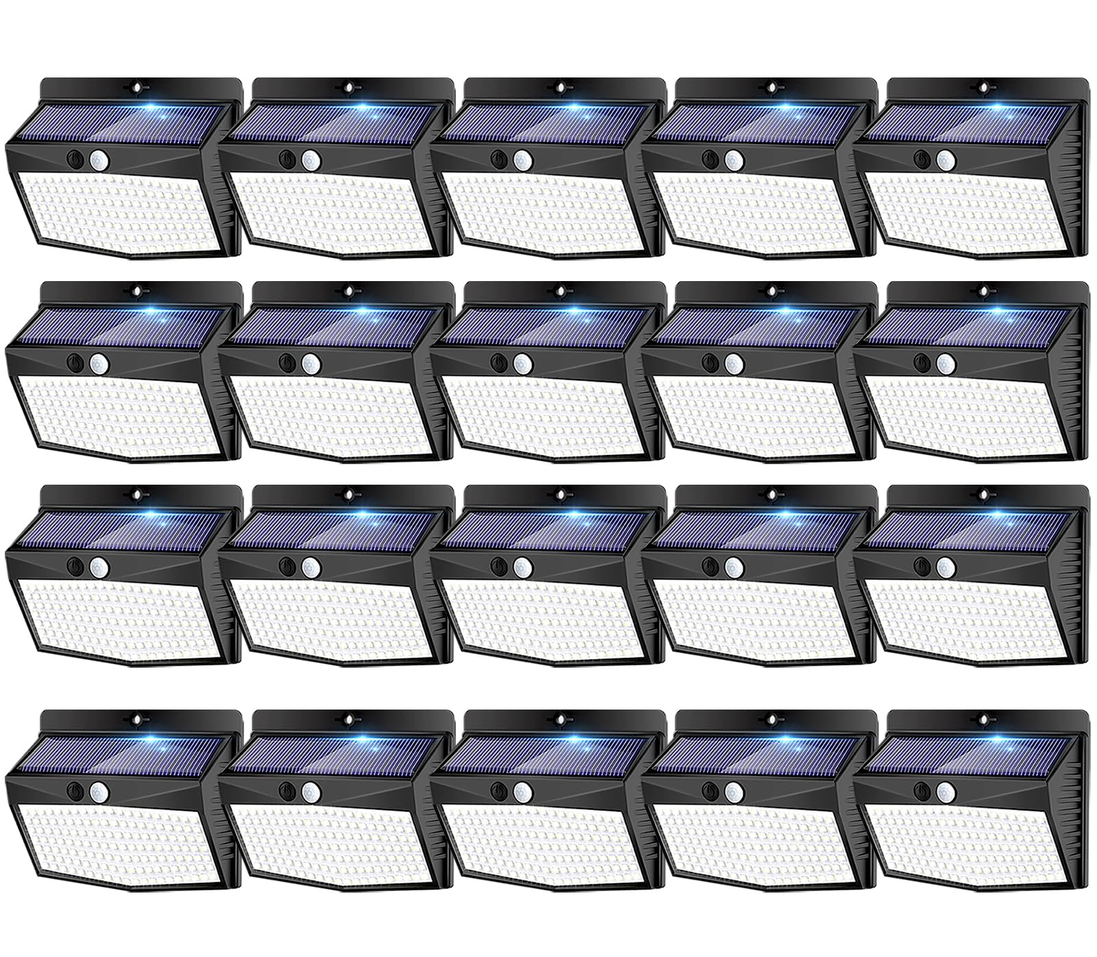 Photo 1 of Peasur 20 Packs Solar Outdoor Lights Motion Sensor Solar Security Light Waterproof with 3 Lighting Modes Solar Powered Wall Lights Outside for Garden Fence Yard