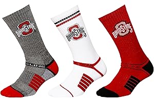 Strideline NCAA Crew Socks | Quad-Ply Yarn Padding, Direct Compression and Zoned Cushioning - (Medium-Large, 3 Pack)