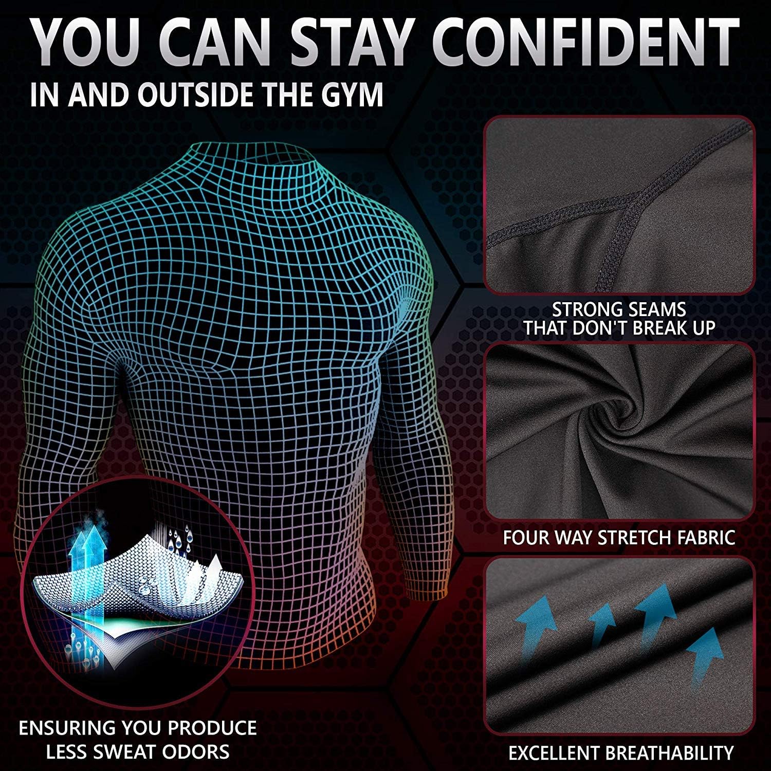 Self Pro Men Thermal Compression Athletic Sports Ultra Soft Fleece Lined Long Sleeve Cold Weather Winter Warm Base Layer Top at  Men’s Clothing store