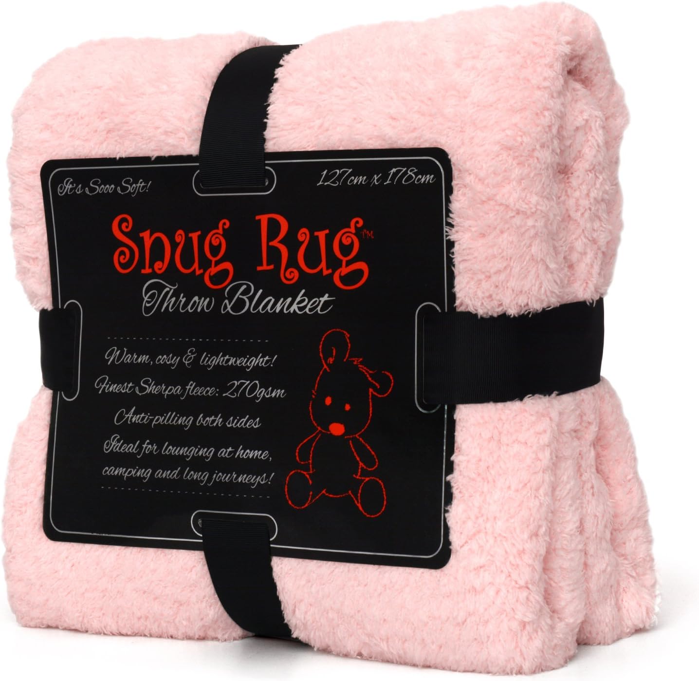 Snug Rug Pink Quartz Special Edition Blankets Luxury Sherpa Fleece 127 x 178cm (50" x 70") Sofa TV Throw Blanket - Pink Quartz