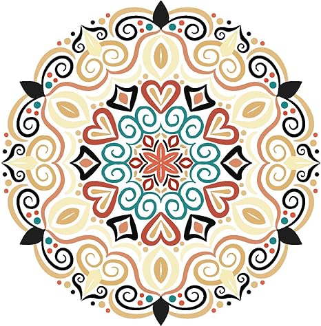 Amazon 可愛い可愛い可愛い芸術的な花柄パステル曼荼羅デザインアニメビニールステッカー 2 Tall ステッカー デカール 車 バイク