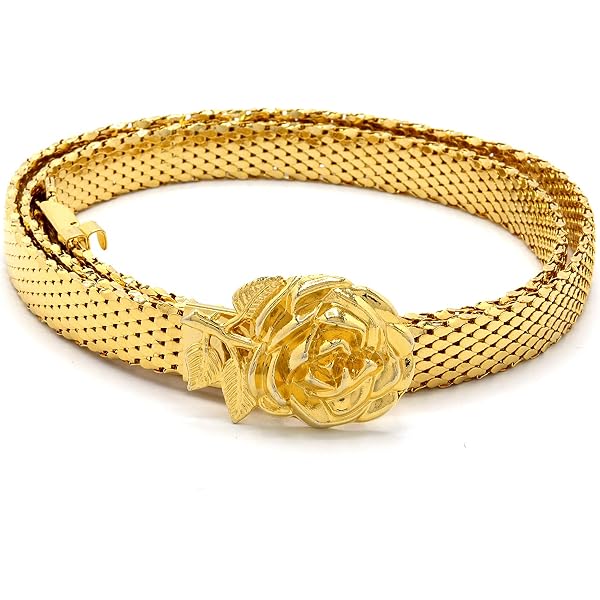 4568 Marshal Metal Fashion Belt High Polished Metallic Mesh Waist Marshal Metal Fashion Belt 18k Gold Plated Brass Heavy-Duty  main image 4