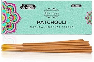 Raajsee Patchouli Incense Sticks 100 gm Pack-100% Pure Organic Natural Hand Rolled Free from Chemicals-Perfect for Church,Aromatherapy,Relaxation,Meditation,Positivity & Sensual Therapy