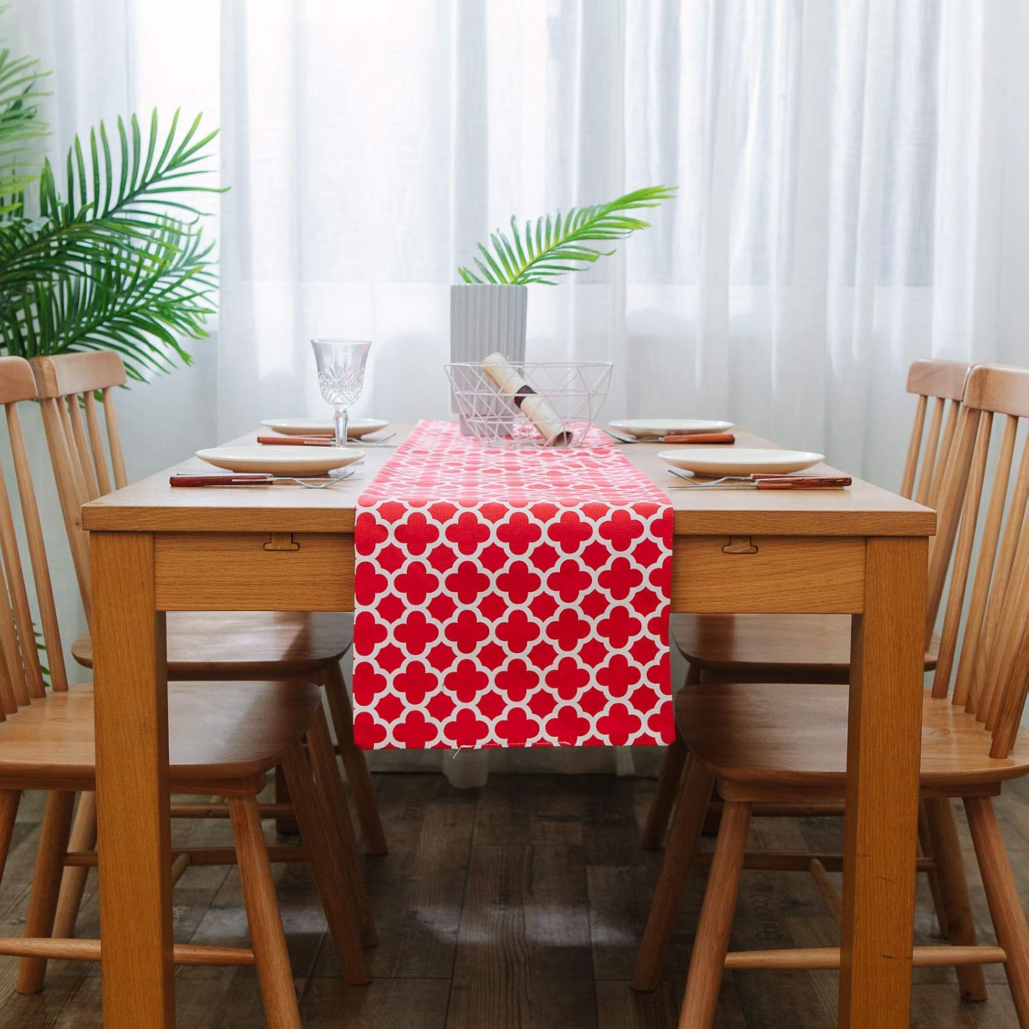 Best red table runner 84 in