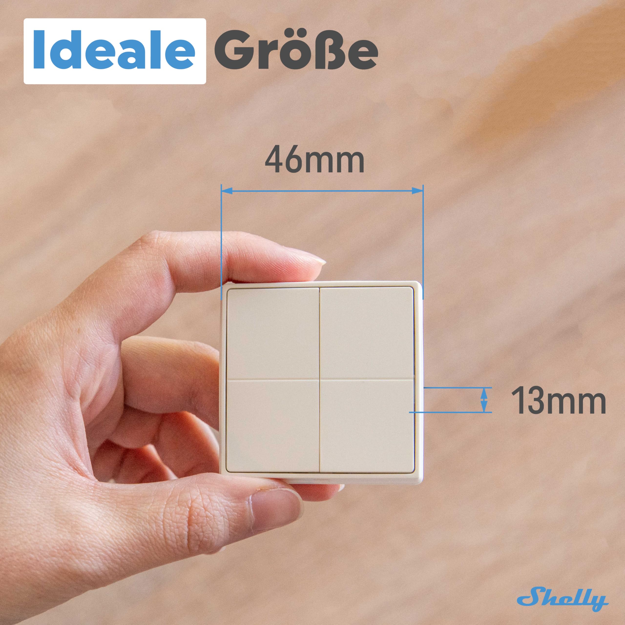Shelly BLU Wall Switch 4 Stand-Alone - Bluetooth-Schalter, Кeine Verkabelung Еrforderlich, Beleuchtung, Multi-Klick, Starke Verschlüsselung, Alexa & Google Home, Bluetooth Gateway Erforderlich 2