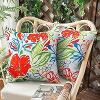 Pack Of 2 Outdoor Waterproof Pillow Covers – 18x18 Inch Square Decorative Cushion Cases For Patio, Couch, Bench (Yellow)