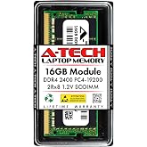 A-Tech 16GB DDR4 2400 MHz SODIMM PC4-19200 (PC4-2400T) CL17 2Rx8 Non-ECC Laptop RAM Memory Module