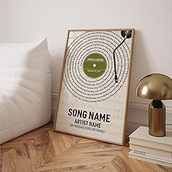 Personalized Song Lyrics Wall Art - Custom Song