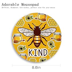 Cute Bee Small Mouse Pad with Stitched Edge
