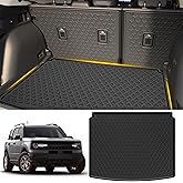 KEWISAUTO Cargo Liner for Bronco Sport 2021-2024, TPE Rubber Cargo Area Liner Tray Rear Trunk Cargo Tray Mat Floor Mat Trunk Liners for Ford Bronco Sport 2021-2024 Accessories (Compact Spare Tire)