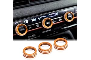 for Honda Passport 2026 Accessories - 3-Pieces Aluminum Alloy Air-Conditioning Knob Cover Trims (Orange) - DvlynAuroa
