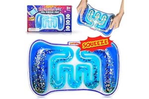 DEMILONG Squishy Sensory Toys for Kids - Fidget Sensory Toys for Autism Special Needs, Squeeze Toys with Filled Goo Glitter for Calming Down Classroom - Prizes for Kids Classroom