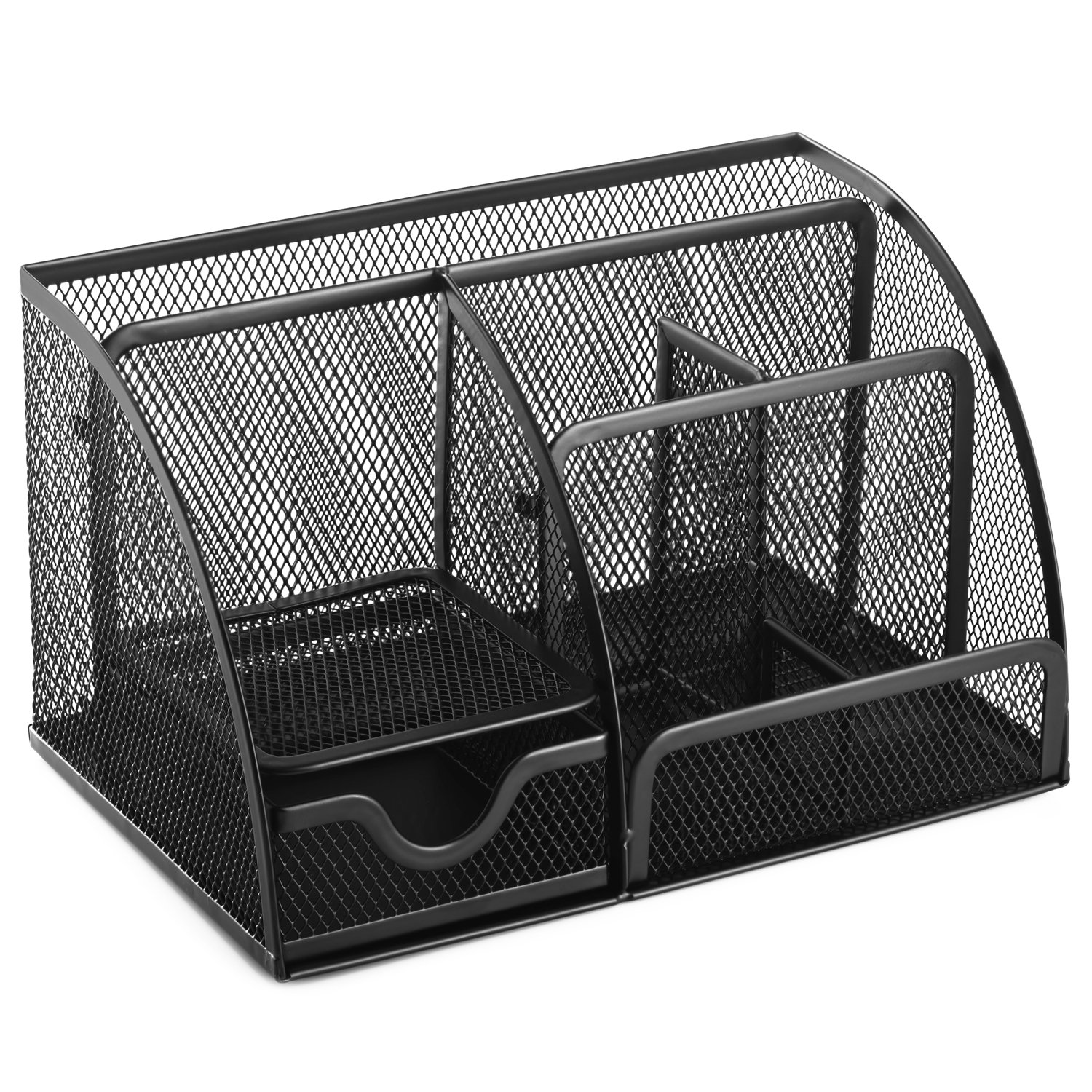 Halter Steel Mesh Desk Organizer Supply Caddy With 6 Compartments And 1
