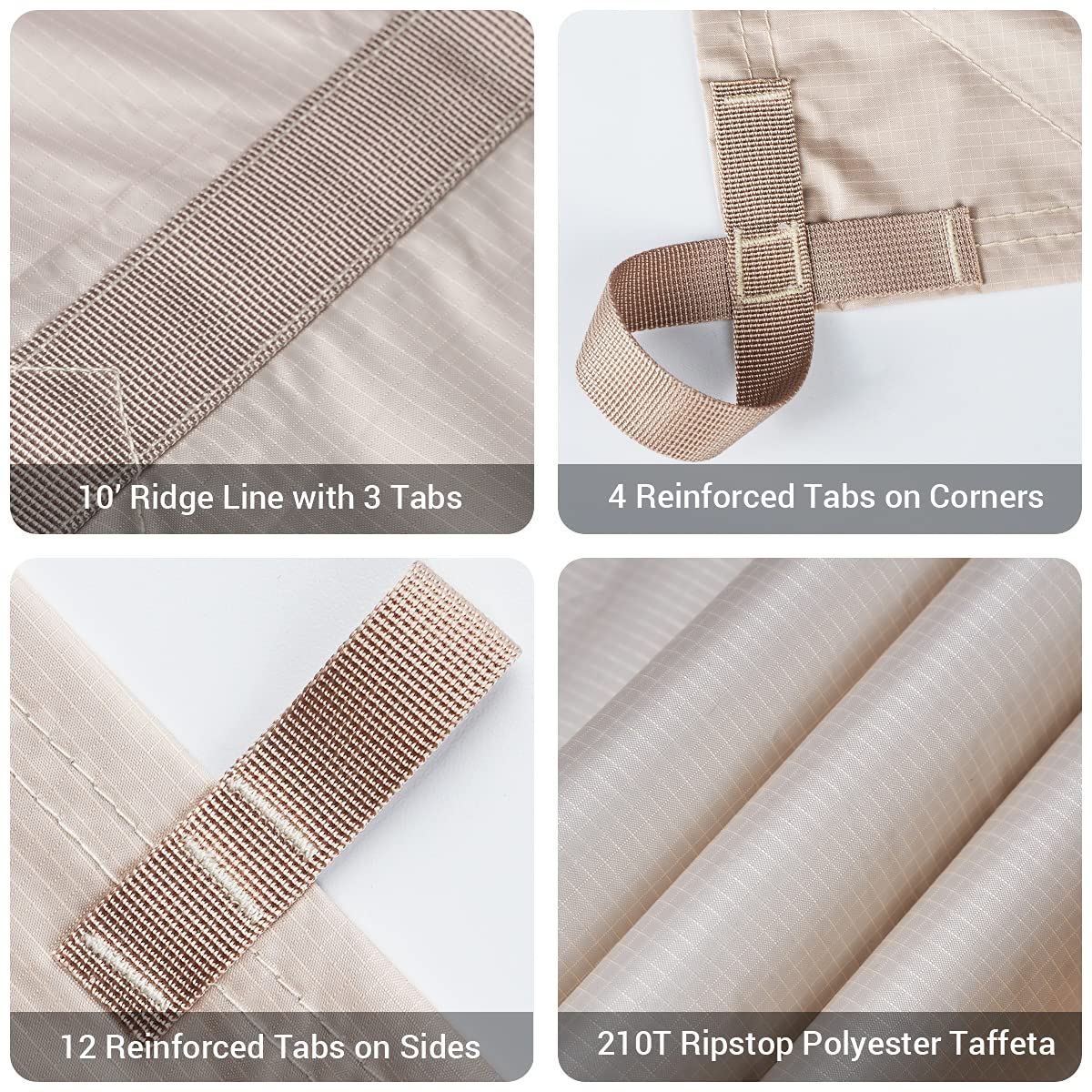 Bearhard 10 x 10 ft/10 x 12 ft Waterproof Rainfly