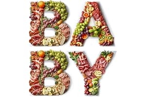 Soul & Lane Baby Cardboard Letters for Charcuterie Board and Food, White Fillable Letter Boxes for Baby Shower, Large Paper Mache Tray Cutouts, Gender Reveal Décor