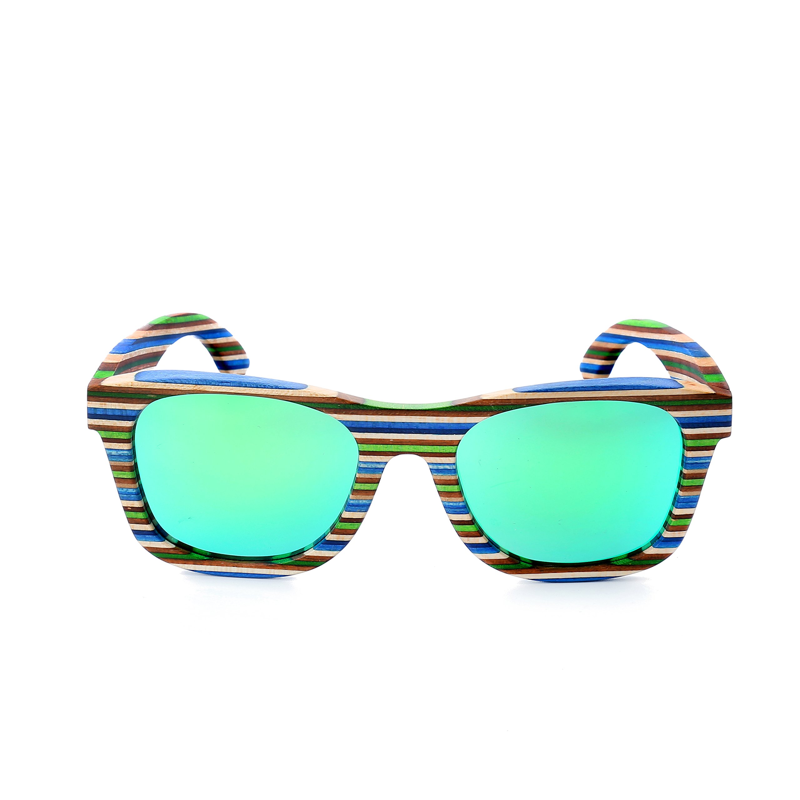 Arctic Penguin Vintage Wooden Polarized Sunglasses Men Wayfarer Eyewear (blue, green)