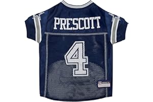 PETS FIRST NFLPA DAK Prescott PET Jersey, NFL Dog Shirt, Size Small, Dallas Cowboys Mesh Jersey for Dogs