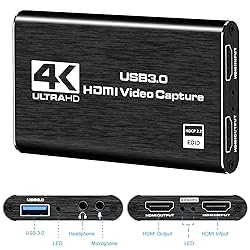 Rybozen 4K Audio Video Capture Card, USB 3.0 HDMI