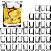 Encheng Shot Glasses Set with Heavy Base,2.2 oz Mini Square Whiskey Shot Glasses bulk, 40 pack Clear Espresso Shot Glass for Whiskey and Liqueurs,Ideal for Christmas,Halloween and Thanksgiving