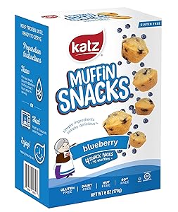 Katz Gluten Free Blueberry Muffin Snacks | Dairy Free, Nut Free, Soy Free, Gluten Free | Kosher (1 Pack, 6 Ounce)