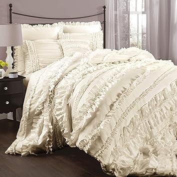 Amazon Com Lush Decor Belle 4 Piece Ruffled Comforter Set With