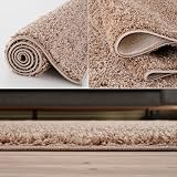 THE RUGS Living Room Shaggy Rug 80x150 Beige Polypropylene 30mm Thick view 5
