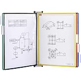 Tarifold Wall Mount Reference Display System, 5 Pockets, Assorted Colors | 5 Double-Sided PVC Pockets, Holds 10 Letter-Size Sheets, Sturdy Wall-Mount Bracket, Expandable, Quick and Easy to Install